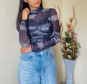 Mesh Long Sleeve Top