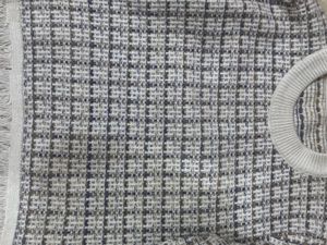 Elegant Textured Knit plaid Sweater