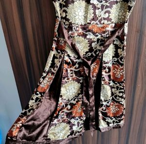 Satin Globus Y2K Pleated Floral Mini Dress ❤️