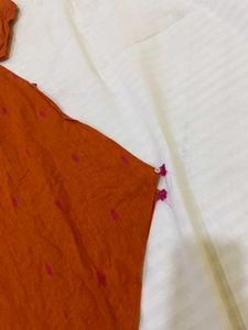 Rust Angrakha Kurti with Tassels