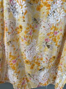 Floral Print chickenkari Kurta