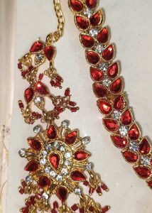 Red &amp; Gold Indian Bridal Jewelry Set