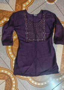 Combo Of 2 Kurti Bandhani Print And Purple