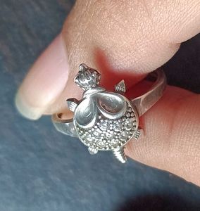 Real S925 Silver Turtle Ring