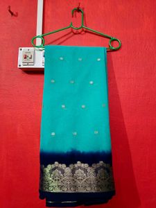 Pure Georgette Sarees & Blouse (Sea Green)