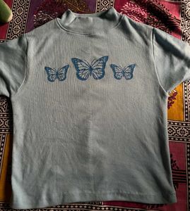 Butterfly Mock Neck Top