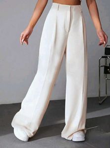 Cream Wide Leg Trousers