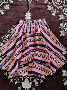 Striped &amp; Chain Detail Mini Skirt