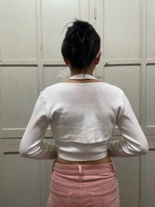 White Cropped Cardigan &amp; Tank Set