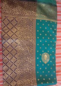 Elegant Teal Banarasi Silk Saree
