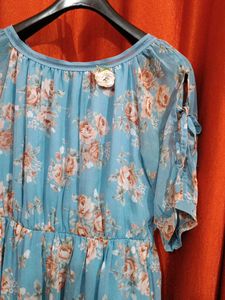 Floral Print Chiffon Dress