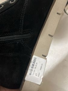 Black Suede Lace-Up Winter Boots