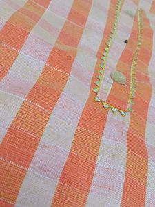 Orange &amp; Pink Checkered Kurti