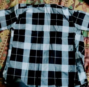 Black and White Checked Button-Down