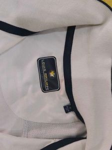 Stylish White &amp; Gray Polo Shirt