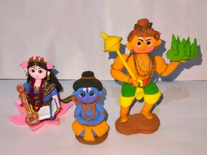 Shiv, Hanuman Ji And Saraswti Mata
