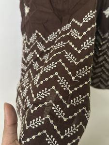 Brown short lucknowi kurti