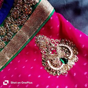 Brand new designer pink embroidered saree