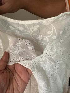White Embroidered Tunic Top/kurti