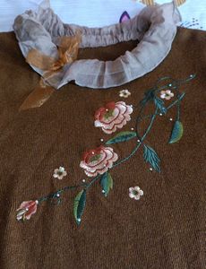Korean Flower Embroidered Sweater