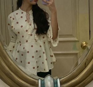 Polka Dot Peplum Top