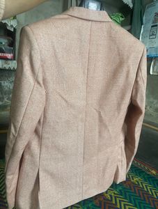 Pink Herringbone Blazer