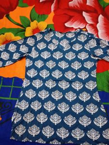 Blue Printed Tunic Top