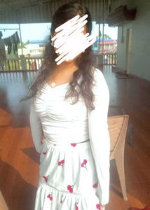 Cherry Print A-line Skirt