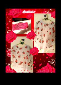 Cute Cat Pajama + Red rose Top