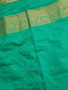 Green Banarasi Saree with free matching earrings