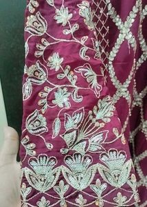 Elegant Maroon Embroidered Suit