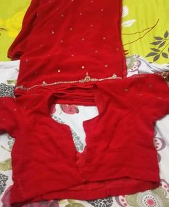Sequence Work Red Traditional  Saree
