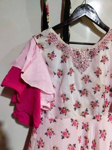 Floral Pink Anarkali Suit
