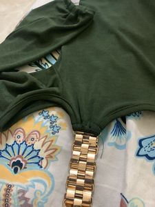 Green Cold Shoulder Top