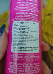 Bath &amp; body works mist Perfect In Pink Perfume
