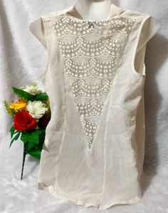 White Top With Lace Detail Back