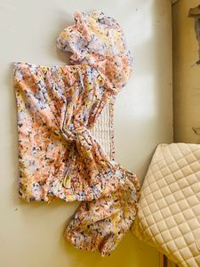 Floral Puff Sleeve Crop Top | Ruched &amp; Smocked