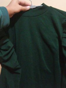 Green Puff Sleeve Top