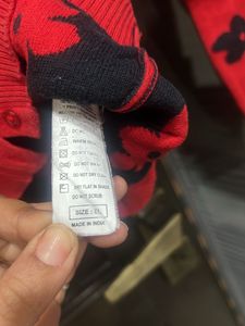 Benetton Red Black Cardigan Girls