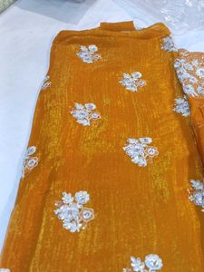 Embroidered Mustard Salwar Kameez