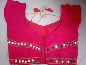 Mirror Work Blouse Pink Colour