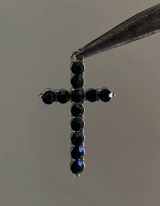 Black Stone Cross Pendant