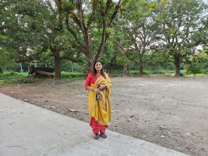 Anubhuti Branded Red N Yellow Party Wear Suit
