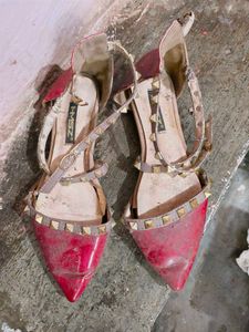 Shein Red Studded Flats