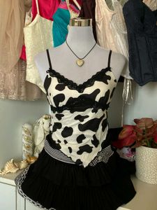 Cow Print Lace Camisole