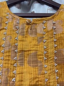 Yellow Printed Kurta