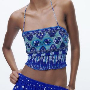 Original Zara Boho Chic Cropped Tank