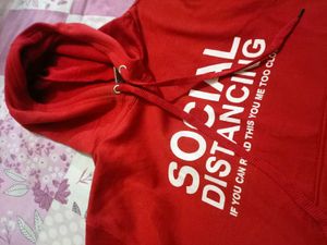 Red Social Distancing Hoodie