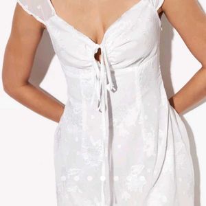 WHITE FAIRY LACE UP Dress
