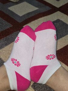 my used pink cotton ankle socks
